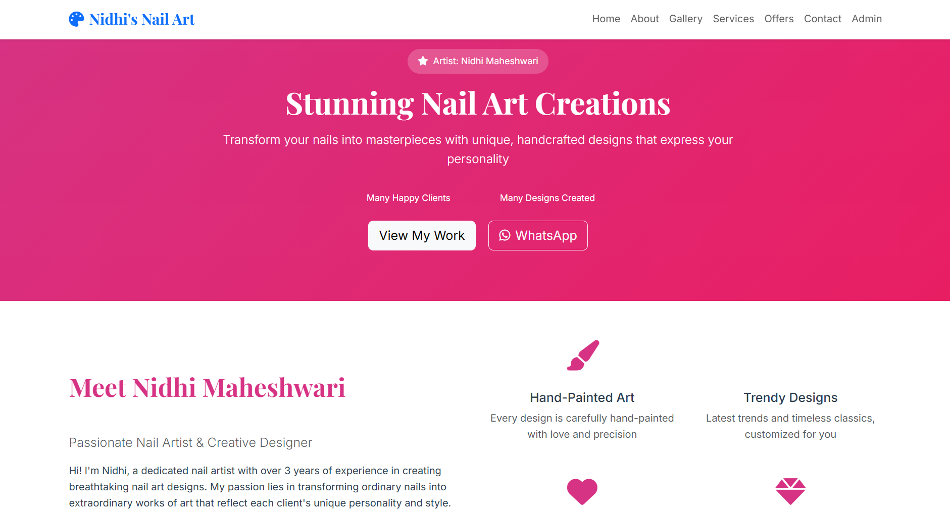 Nail Art Studio Website